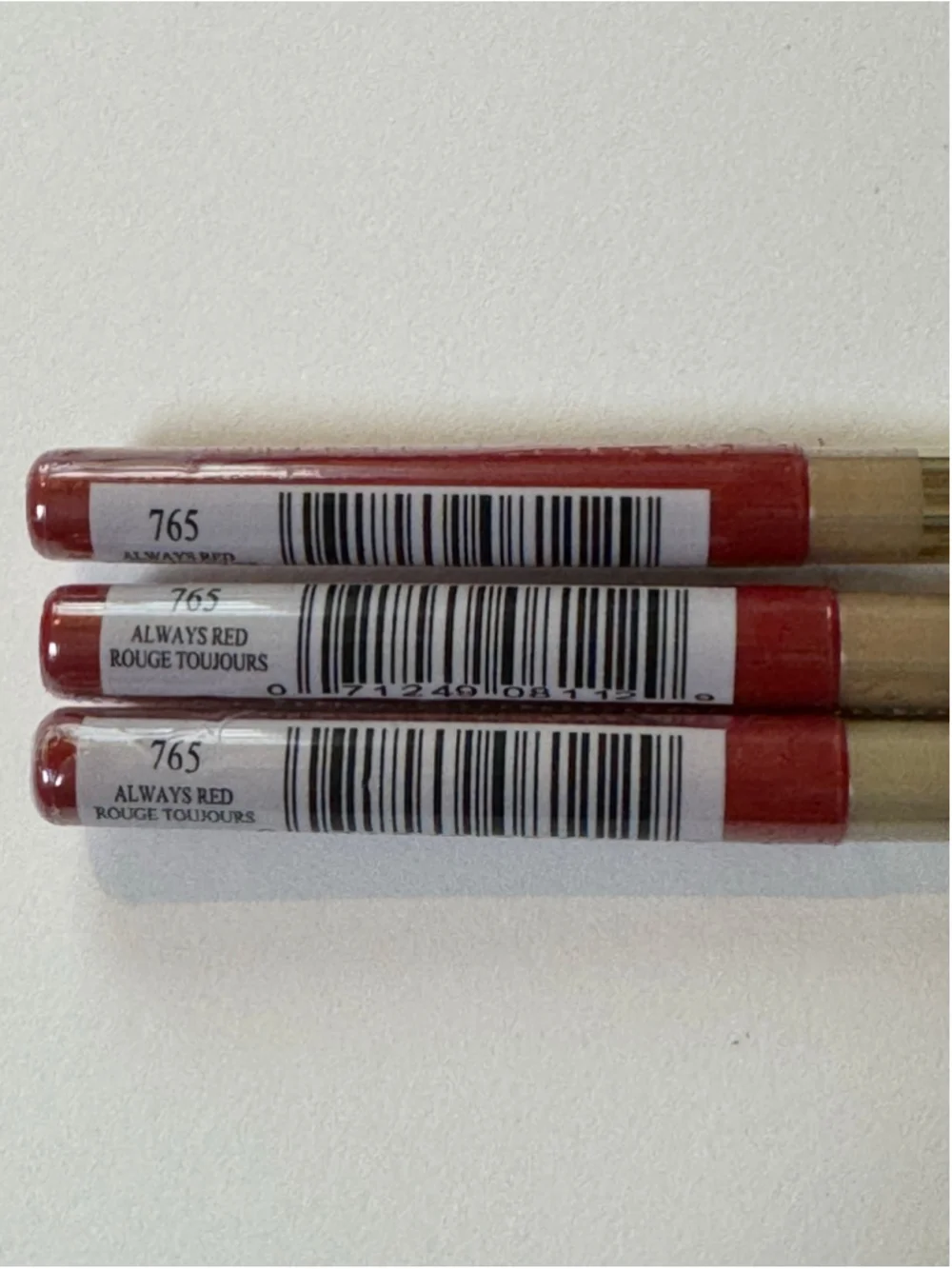 L'Oreal Paris Colour Riche Creamy Lip Liner, Always Red 765 (Set of 3) NEW